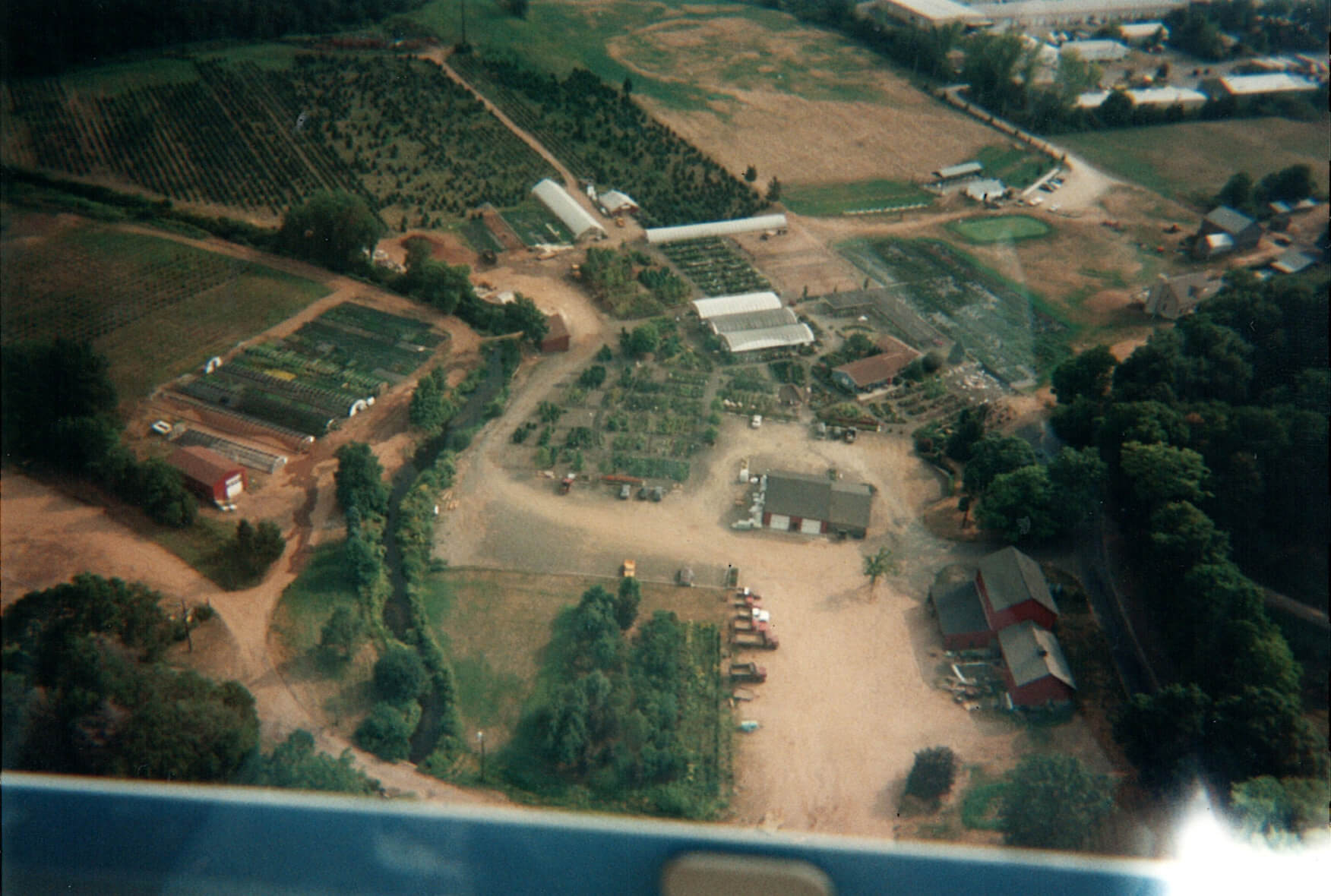 Aerial photograph of fields.